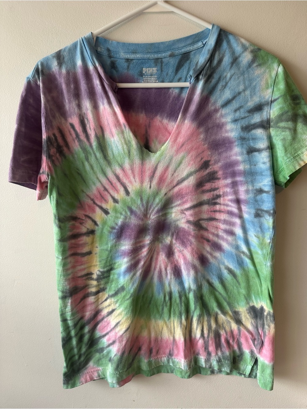 Victoria’s Secret Pink Tie Dye V Neck Top XS